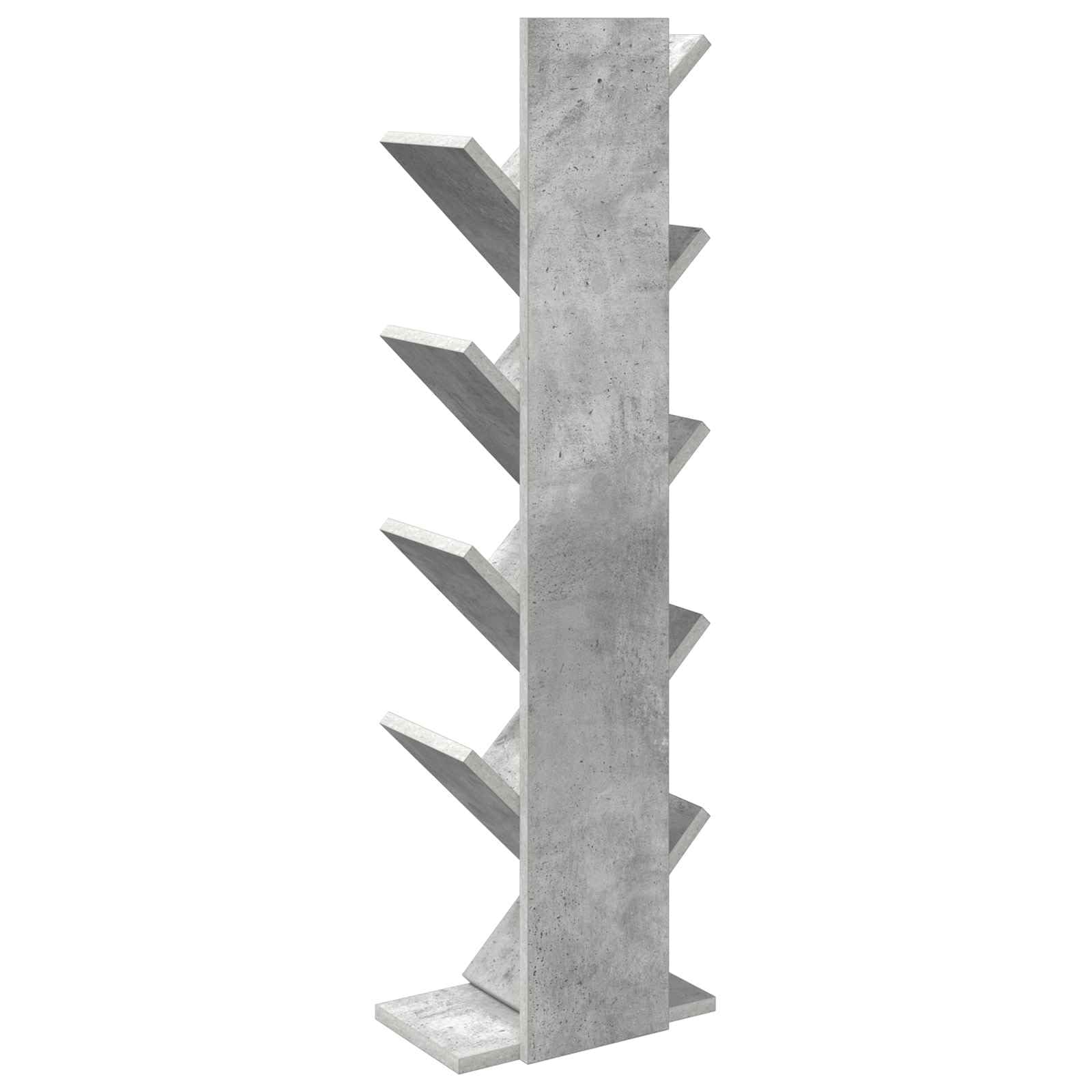 Libreria a 6 ripiani, 30 x 18 x 100 cm, in legno, grigio cemento, salvaspazio, versatile, adatta per soggiorno, camera da letto, ufficio, cameretta dei bambini