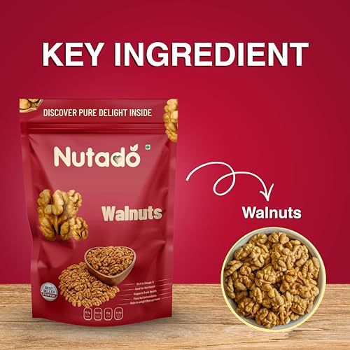 Image of Nutado Premium California Walnut Kernels 200g | Walnuts without Shell | Akhrot Giri | Dry Fruits, Healthy Snacks | Natural Walnut Kernels | Rich in Protein, Iron & Source of Omega-3 |Dry Fruits | Nuts | Grocery Items