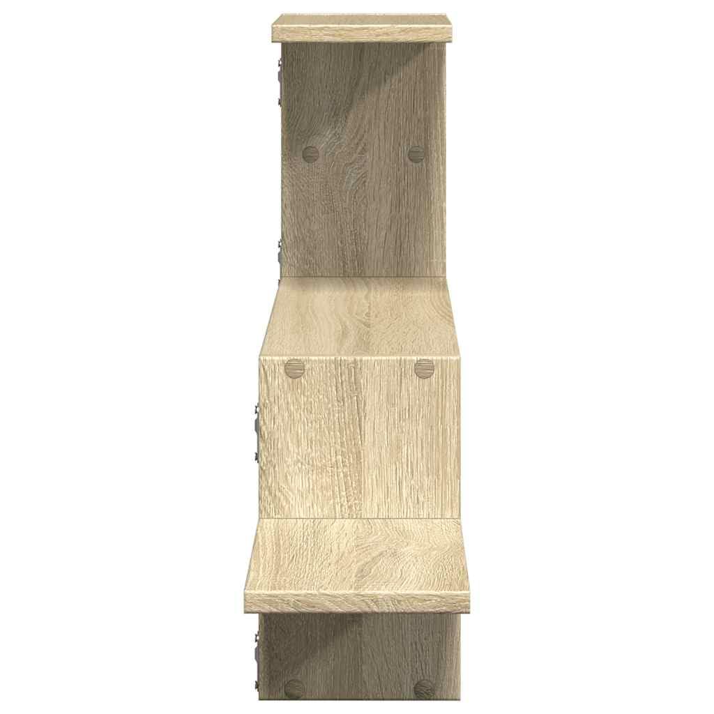 Estantería de pared de roble Sonoma de madera de 104 x 15 x 49 cm, con espacio de almacenamiento para salón, dormitorio, cocina, oficina y pasillo para un elegante estante y orden