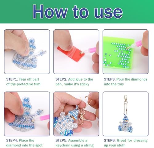 Christmas Diamond Painting Kits DIY Crafts Supplies For Kids Snowman Decor Arts Set Keychains Making Kit Hanging Ornament Creative Gifts For Girls Boys 7 51vrSXwss6L. AC