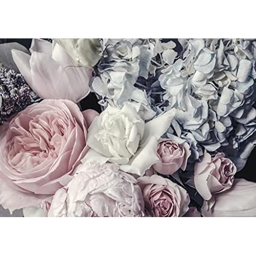 Fototapete Schlafzimmer Blumen Pfingstrose Romantisch Rosen Wohnzimmer Wandtapete Vlies Tapete Latexdruck UV-Beständig Geruchsfrei Hohe Auflösung Montagefertig (12746, V8 (368x254 cm) 4 Bahnen)