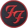 Foo Fighters Patch Circle Logo Official Embroidered Woven Iron on 105 x 45mm One Size #1