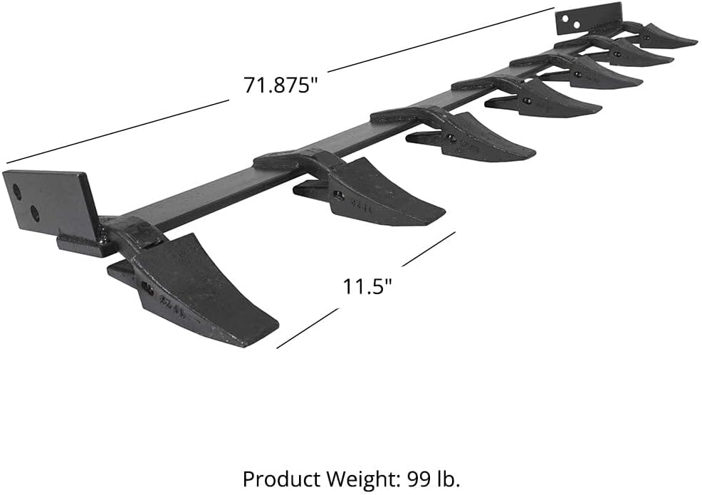 Titan Attachments Bucket 23TF Tooth Bar, Universal Size Skid Steer Tractor, USA Made from United Attachments (Bucket Width: 72")