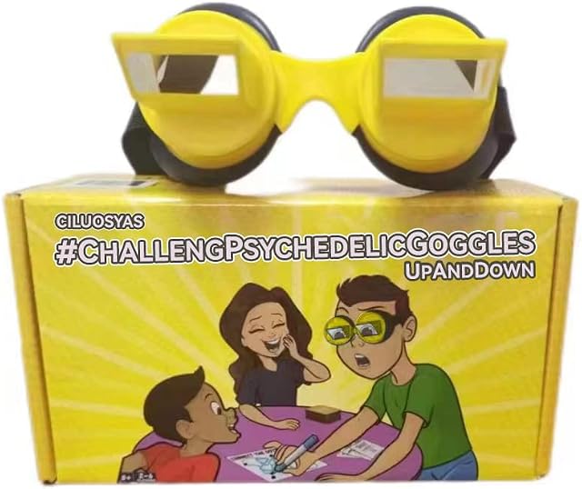 Hilarious Fun Challenge Game Challenge Up and Down Psychedelic Goggles-Family & Kids- Party Games for Adults & Children Age 8 Years Up -Best Kids Gifts - 1 Pcs