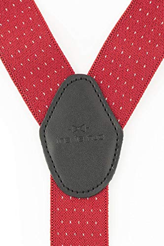 Image of The Tie Hub Suspenders for Men | Slim Clip-On Y-Back Elastic Braces | Adjustable 1.25 Inch | Formal Wedding Office
