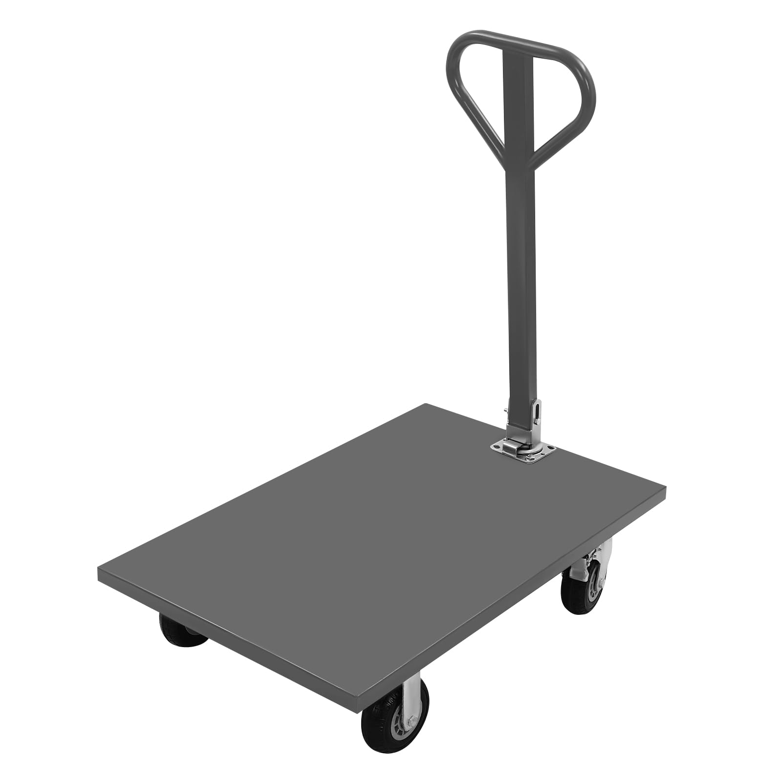 Platform Truck Flat Cart, 2000 lbs Load-Bearing Capacity Metal Push Cart,Flatbed Cart with 360 Degree Swivel Handle, Detachable Design Platform Cart for Homes, Factory Warehouses, Garages