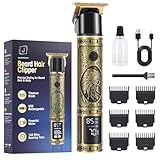 Beard Trimmer Hair Clippers for Men,Electric Shavers Cordless Hair Clippers Rechargeable Hair Trimmer Electric Razor for Face & Head Titanium Blade with 6 Guide Combs,LCD Display 3 Speeds Gift for Men