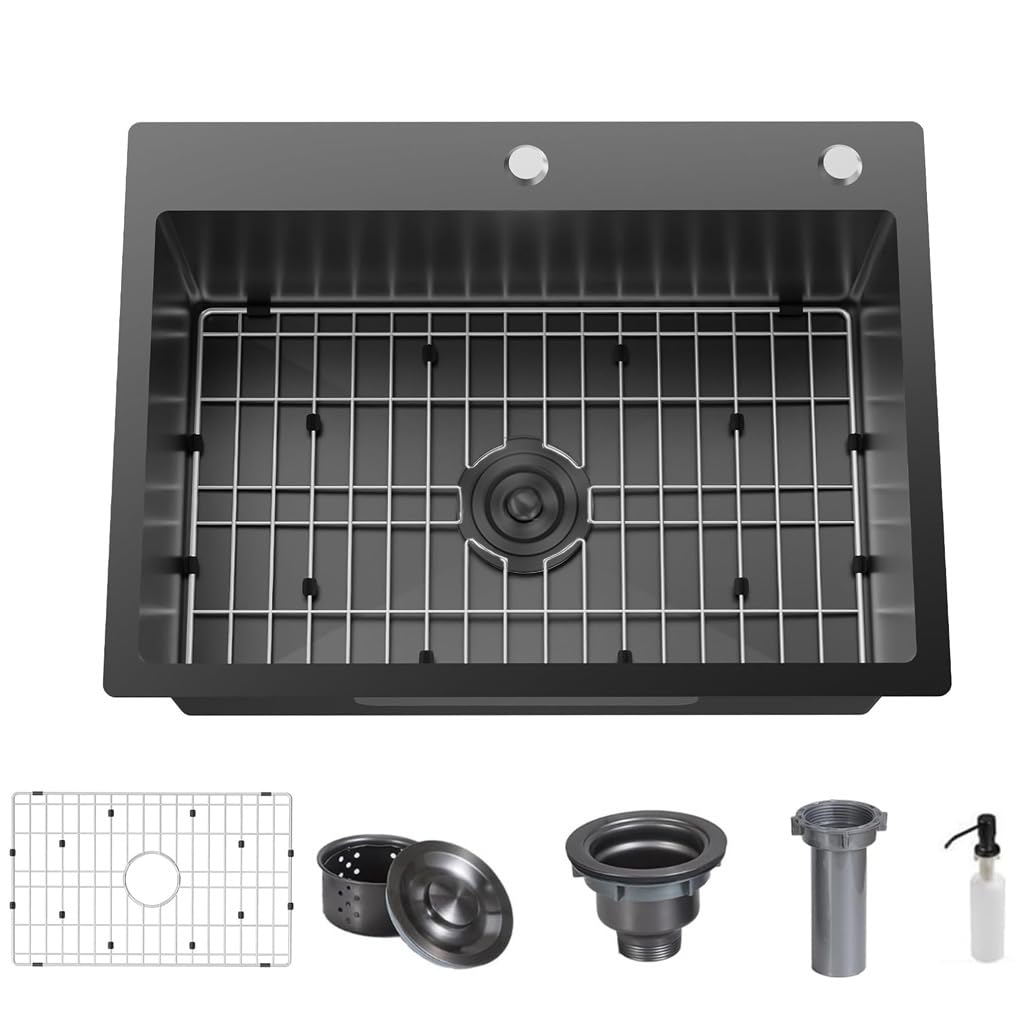 Évier de cuisine noir 76,2 cm évier à cuve simple inox pour extérieur