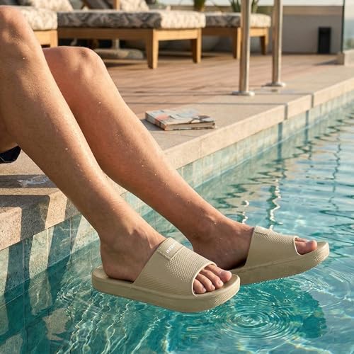 Image of Impakto By Ajanta Sliders for Men || Waterproof & Everyday Flip Flops for Gents || Slippers with Cushion Foot Bed || Anti-Slip Sole || Sweat Free || Super Flexible