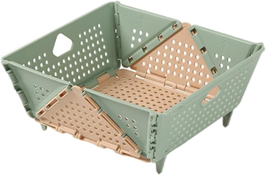Stackable Foldable Colander Kitchen Strainer Auto Draining Space Saving