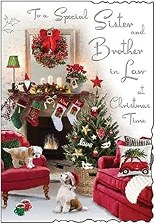 Jonny Javelin Special Sister And Brother In Law At Christmas Time Card - Dogs Living Room