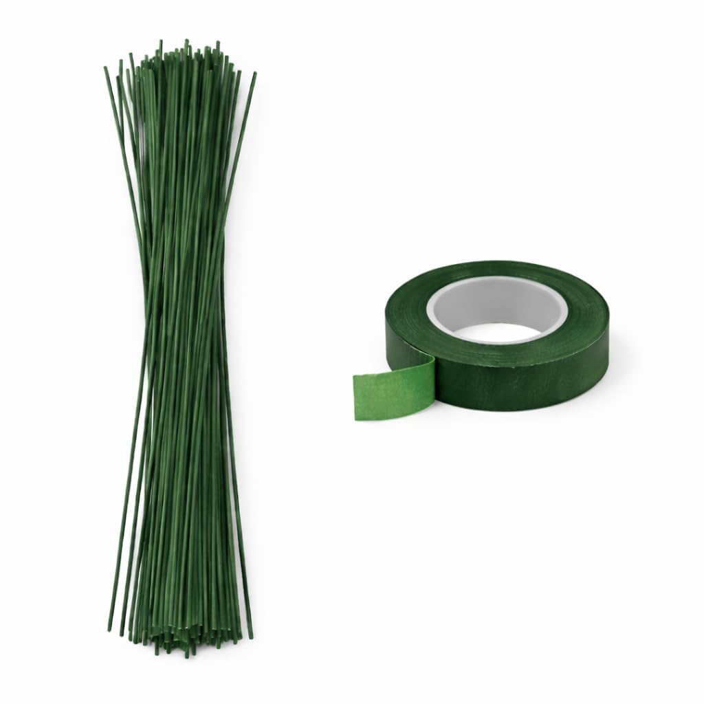 12 Inch Stem Wire for Artificial Flower Making, with Green Floral Tape, DIY Craft Supplies (STEM WIRE 20/TAPE-1)-image-40
