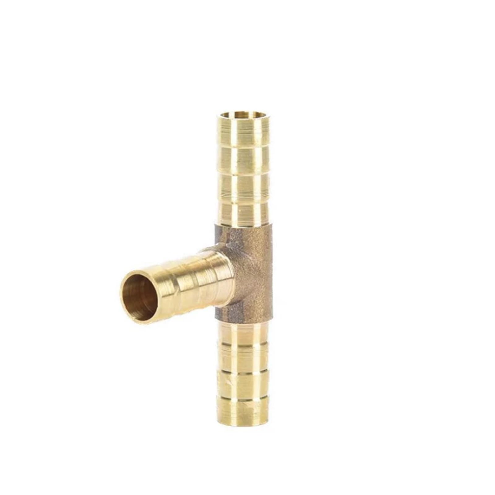 Raccordo per Tubo da Giardino in Ottone, Confezione da 2 raccordi a T in Ottone a 3 Vie, Misure Multiple(OD 19mm-12mm-19mm)