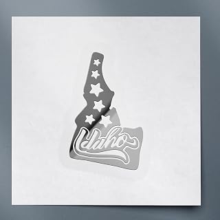 Decal Stickers of Idaho (Metallic Silver) (Set of 2) Premium Waterproof Vinyl Decal Stickers for Laptop Phone Accessory Helmet Car Window Mug Tuber Cup Door Wall Decoration - ANDVER10c2901SI