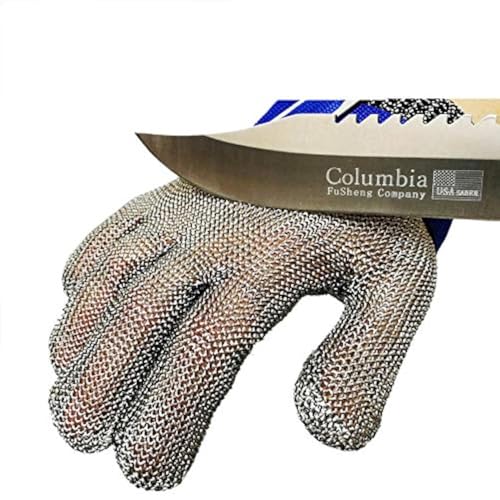Cut Resistant Stainless Steel Gloves, Grade Level 5 Protection,Comfortable Safety Kitchen Cut Gloves for Multiple Uses (M)