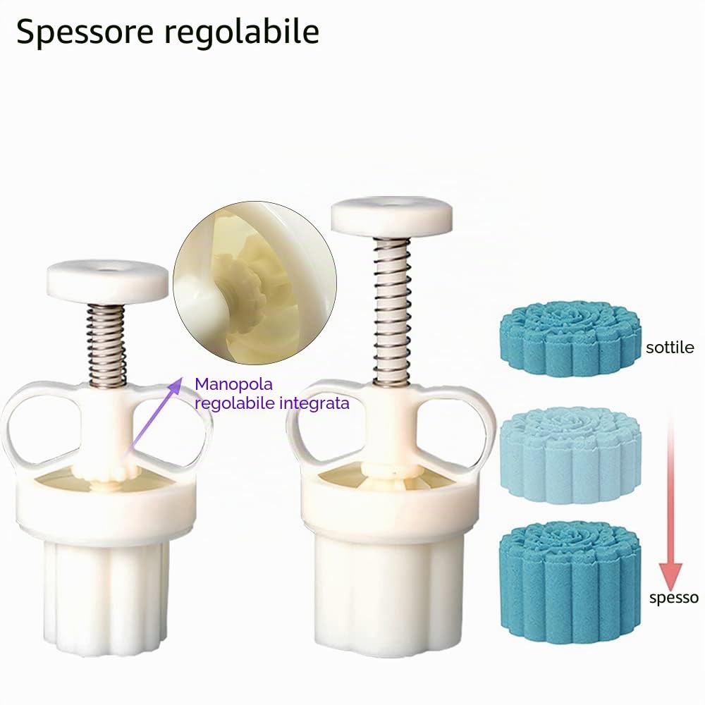 FineGood - Set di 2 stampi per torta lunare con 11 punti, stampi per biscotti fai da te, 50 g, 100 g, stampi per torta lunare a pressione manuale