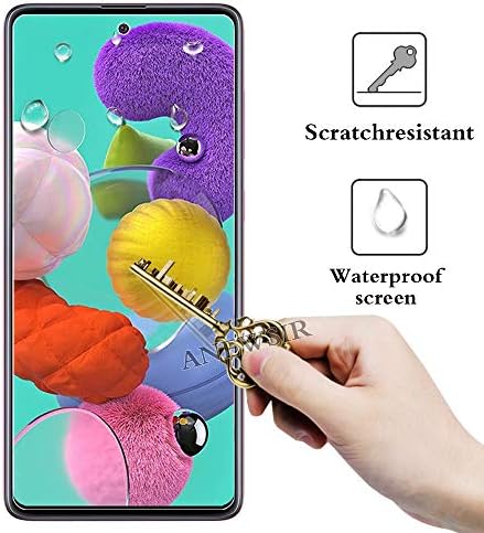 ANEWSIR 3-Pack Compatible with Samsung Galaxy A51 4G/5G Screen Protector,Easy to Apply,Thin,9H Hardness,Tempered Glass Protective Film