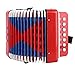Acordeón para niños, Mini acordeón pequeño de 7 Teclas y 2 Bajos para niños, Juguete de Ritmo para Instrumentos Musicales educativos, acordeón de Juguete, Buen Regalo para Principiantes(Rojo)