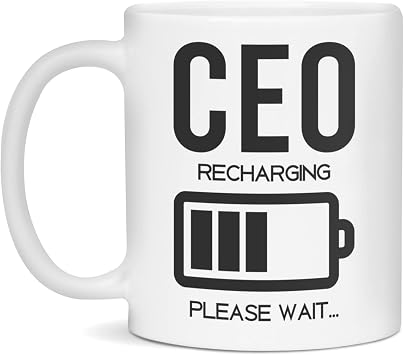 CEO Recharging Coffee Mug - Funny CEO Gift, 11-Ounce White Ceramic