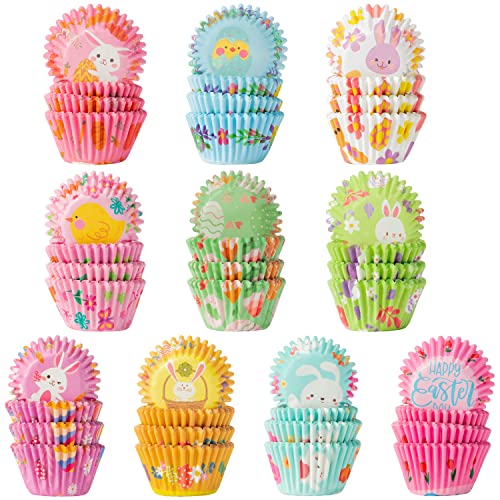 Cocnny 600Pcs Easter Mini Cupcake Paper Liners, Happy Easter Baking Cups Muffin Case Cupcakes Wrappers, Egg Chick Bunny Cake Chocolate Candy Wrap Making Supplies For Spring Birthday Party (10 Styles) #TOP27