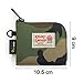 Rough Enough Small Coin Pouch Purse Mens Front Pocket Wallet Slim with Zipper Keychain Lanyard for Coins Cards Keys, Camo Cordura