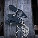 MTech USA – Fixed Neck Knife - Black Blade and Handle, Full Tang, Includes Nylon Fiber Sheath w/ Pocket Clip and Ball Chain - Hunting, Camping, Survival, Tactical, EDC – MT-588BK