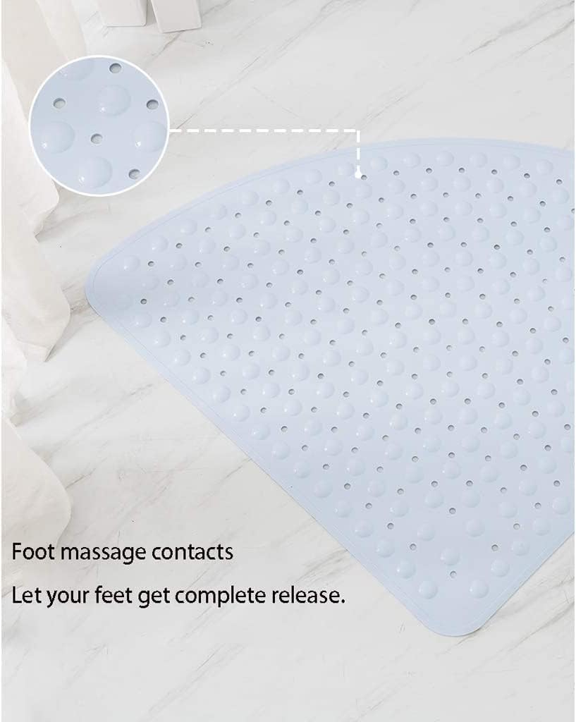 WANGZHENG Corner Shower Mat Fan-Shaped Shower Mat Anti-Slip Bathroom Mat Bathroom Floor Mat Suitable for Toilet Drip Mat-Dark Gray||70 * 70cm