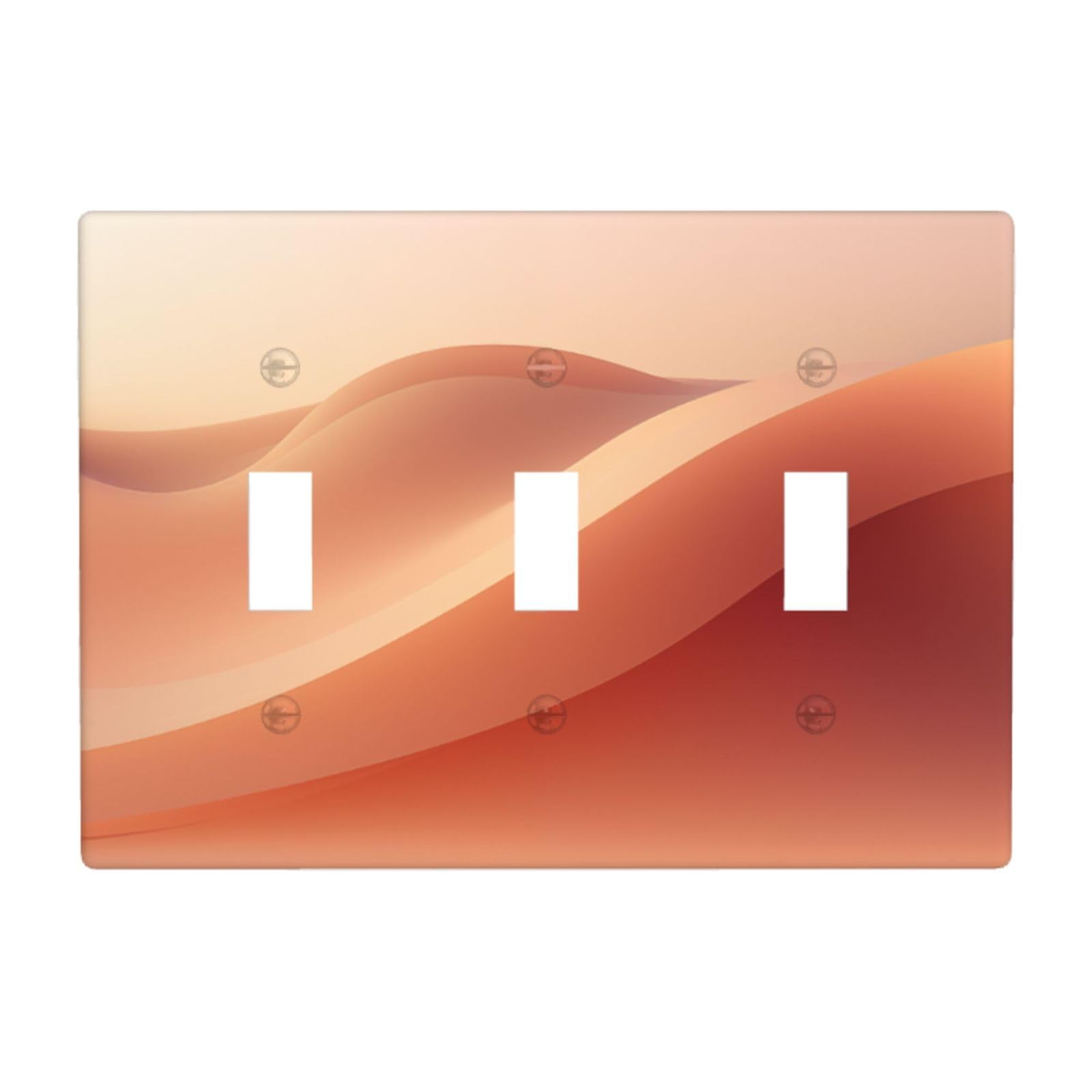 Brown Curves and Subtle Gradients Light Switch Covers 3 Gang Triple Toggle Wall Plate Switchplate Electrical Faceplate for Bathroom Kitchen Bedroom Decor