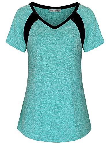MISS FORTUNE Women's Yoga Tops - Short Sleeve Workout & Gym T-Shirt