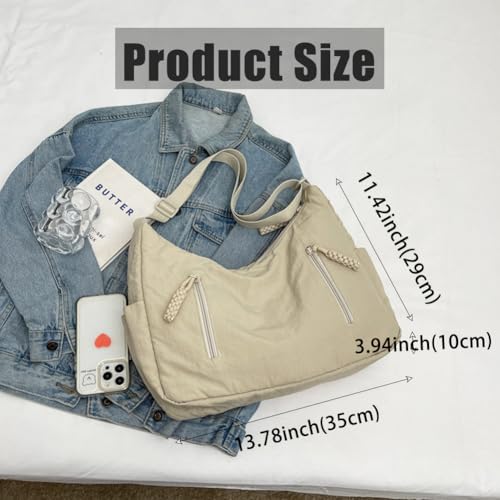 Image of Nylon Hobo Crossbody Bag for Women Trendy Fashion Shoulder Purse for Ladies Lightweight Messenger Bag