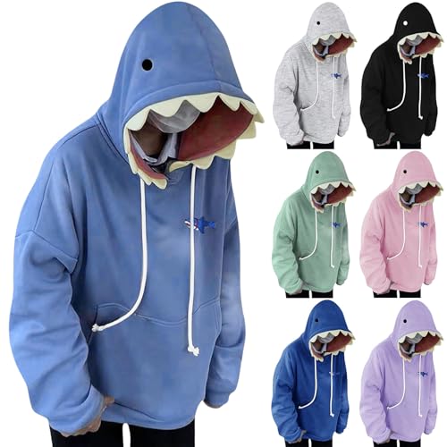 Men's Women's Shark Hoodie Cute Trendy Hooded Sweatshirts Spring Long Sleeve Pullover Hoodies Kawaii Clothes Unisex4
