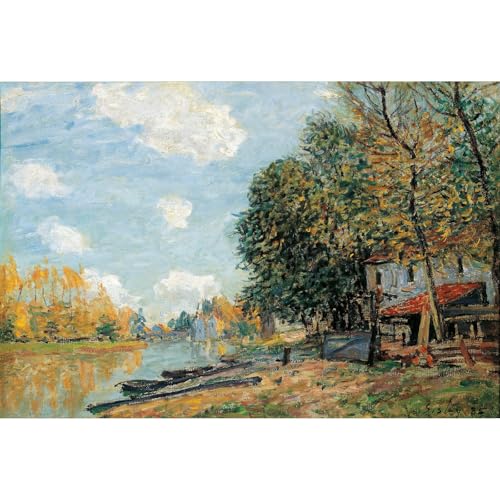 Impression giclée d'Alfred Sisley - Moret sur la rivière Loing 61x81 cm