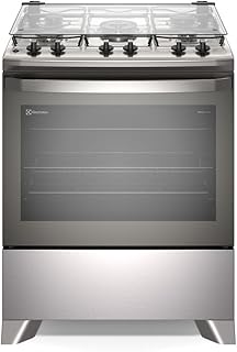 Fogão electrolux 5 bocas efficient com perfectcook cinza fe5ic -