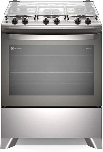 Fogão Electrolux 5 bocas Efficient com PerfectCook Cinza FE5IC