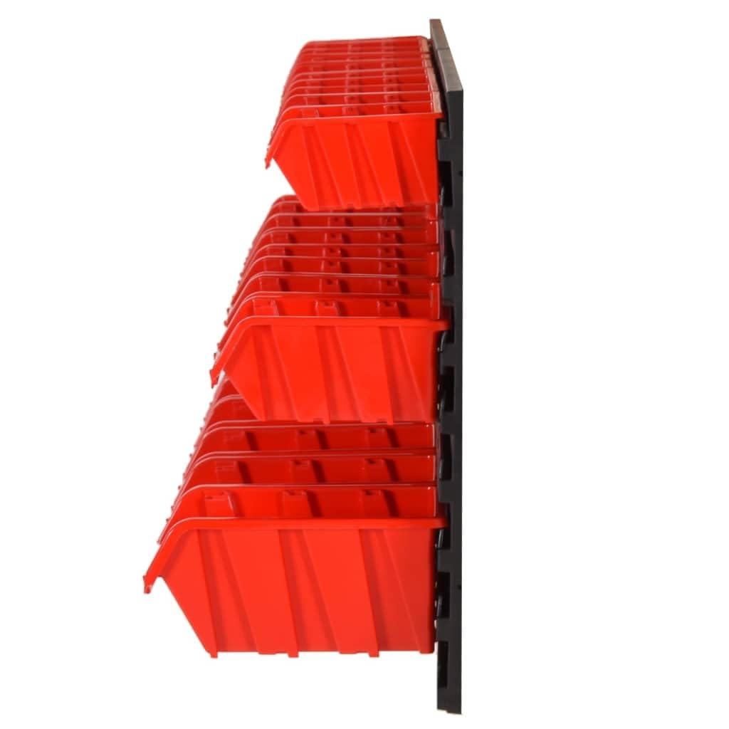 Genérico Set estantes Taller 26 pzas Polipropileno Rojo y Negro 77x39 cm,Bricolaje,Accesorios de Bricolaje,Organización y Almacenamiento de Herramientas,Armarios para herramientas-152204