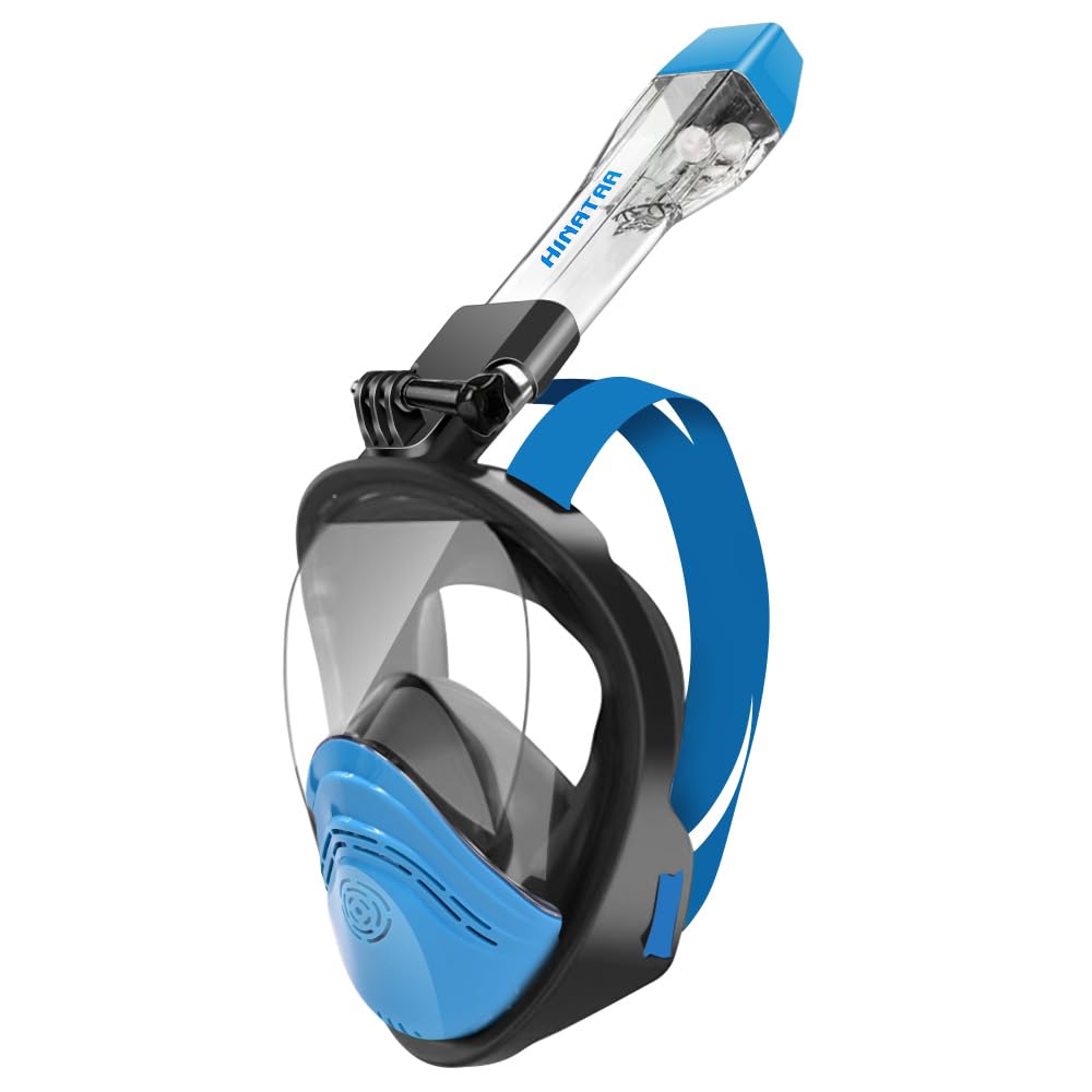 HINATAA Tauchermaske Schnorchelmaske Erwachsene, Zwei Schwimmende Kugeln Tauchmaske Kinder, 180°Anti-Fog Anti-Leck Snorkeling Mask Kameras Kompatible Vollgesichtsmaske Schnorcheln