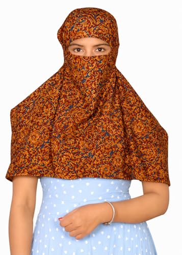 Image of Women and Girls Printed Scarf Cum Face Cover Mask Head Neck Face Safety Sun Protection Scarf Mask Head Bandana Wrap Pure Cotton Printed Stole
