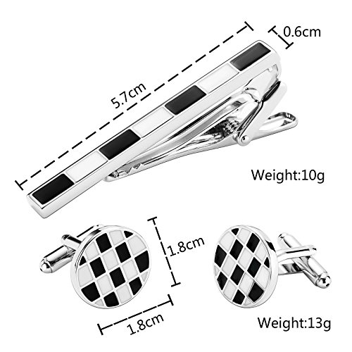 Beydodo manchetknopen voor heren, zwart/wit - Image 3