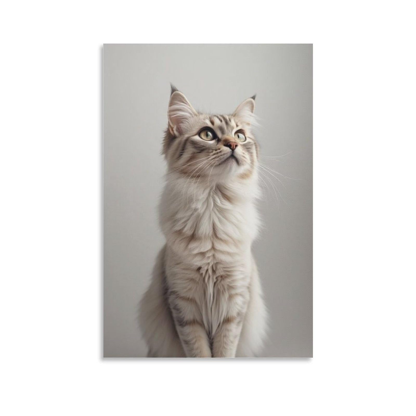 Lienzo decorativo de gato con pelaje claro y bigotes 8