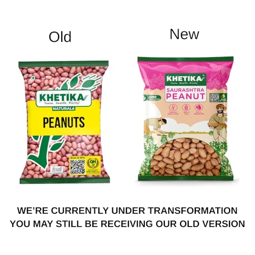 Image of Khetika Peanuts | 500g | Origin Saurashtra,Ground Nut Raw, Fit For Fasting, Raw Peanuts 500g, Moongfali, Unpolished, Rich in Protien & Fiber, Naturale (Pallilu) (Pack of 3)