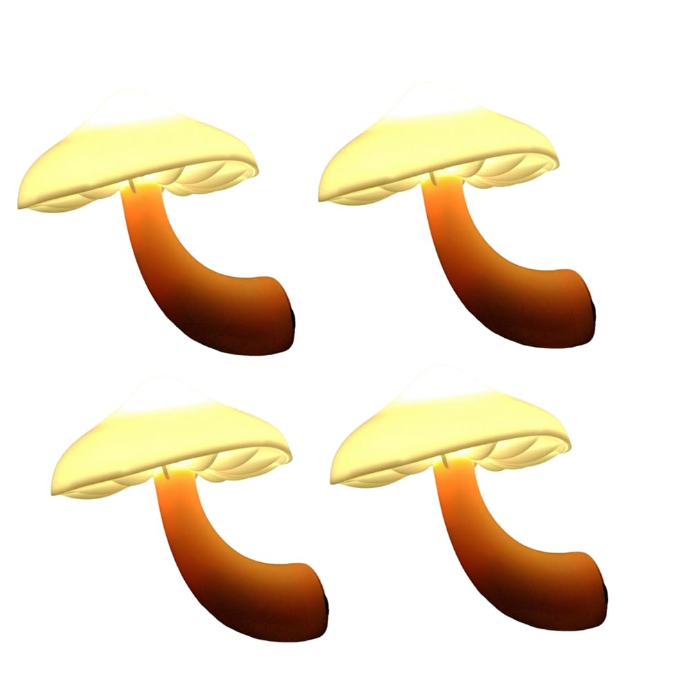 Aboiledy 4 Pack Mushroom Night Light for Kids, Mushroom Lamp Decor, Plug in Wall, Cute LED Nightlights for Bedroom, Indoor Living Room, Bedroom, Bathroom,Hallway