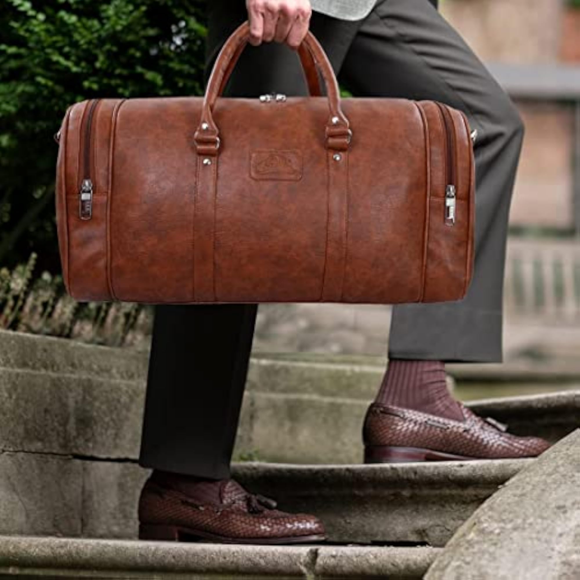 55L Vegan Weekender Travel Duffle Bag for Men & Women