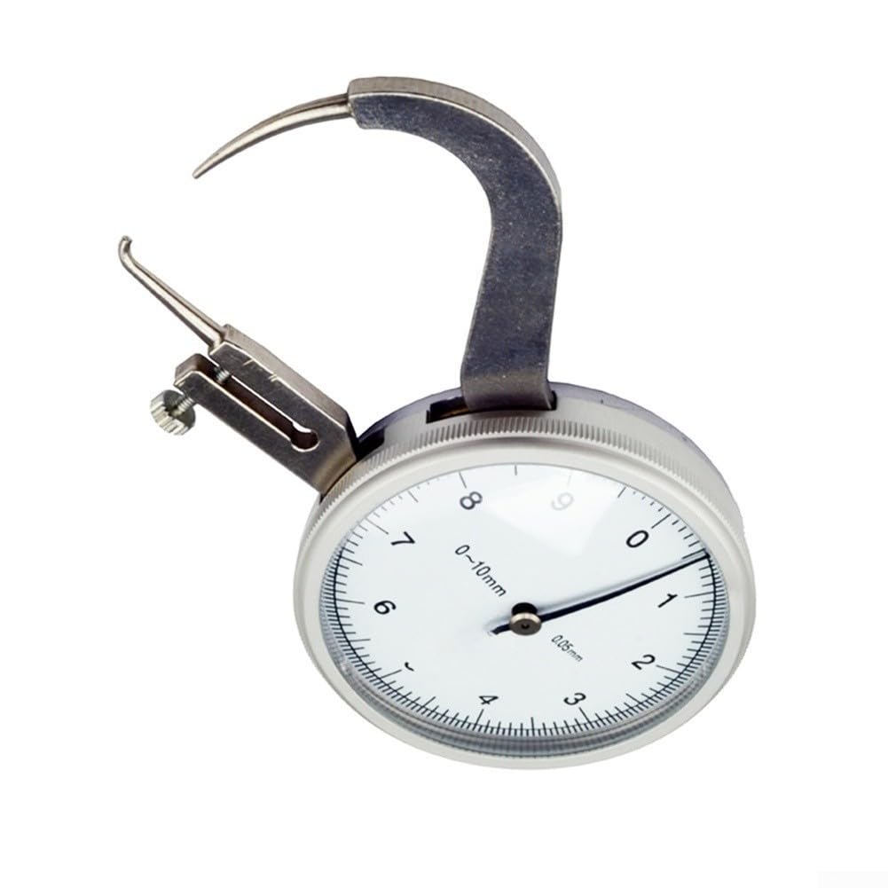 Medidor de espesor de mano 0-10mm para calibrador de dial con puntero puntiagudo para medición de chapa de metal herramienta de plata