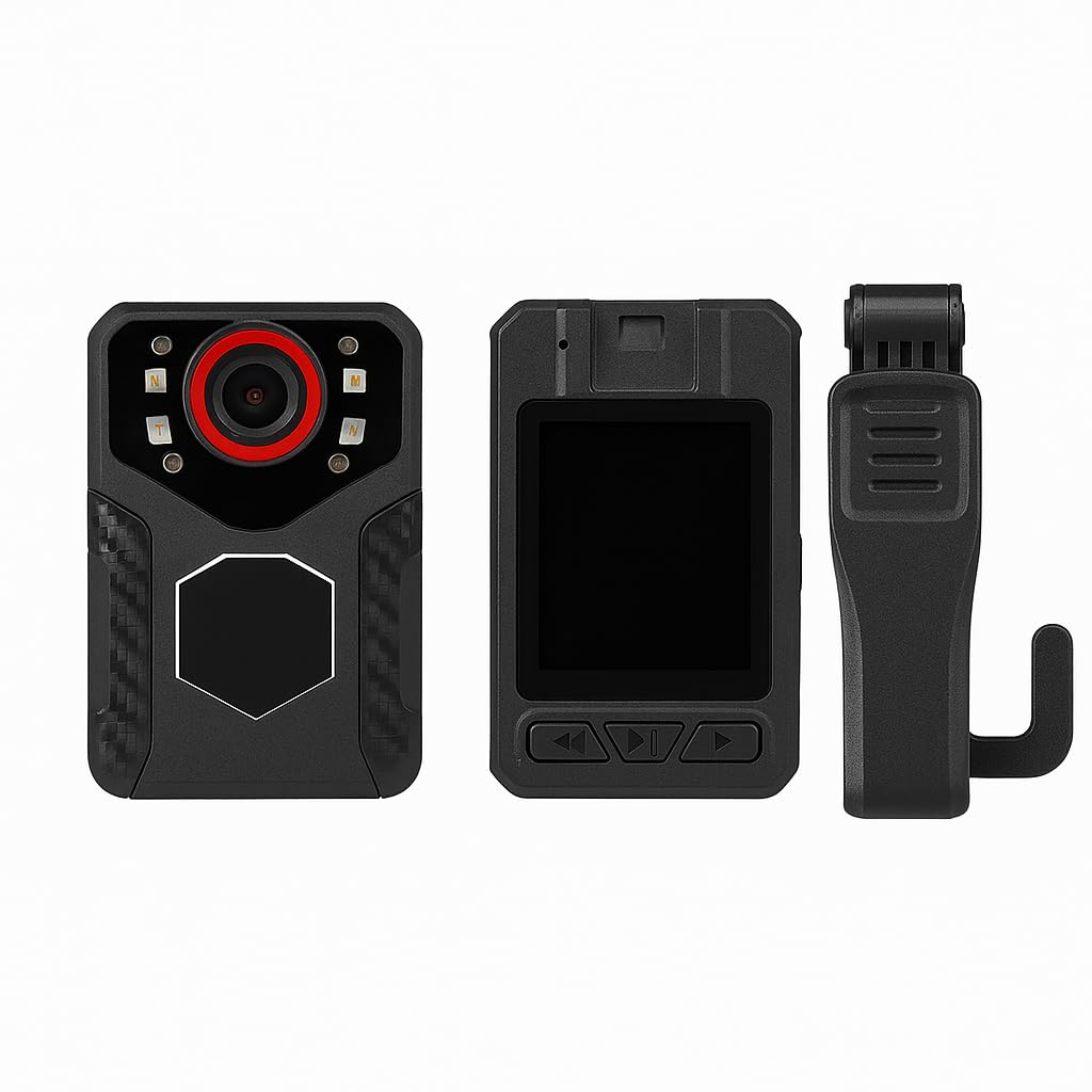 FREDI HD PLUS Body Camera for Police & Security | HD 1080P, Loop Recording, Audio, Clip Mount | No Internet Required | Rechargeable via USB