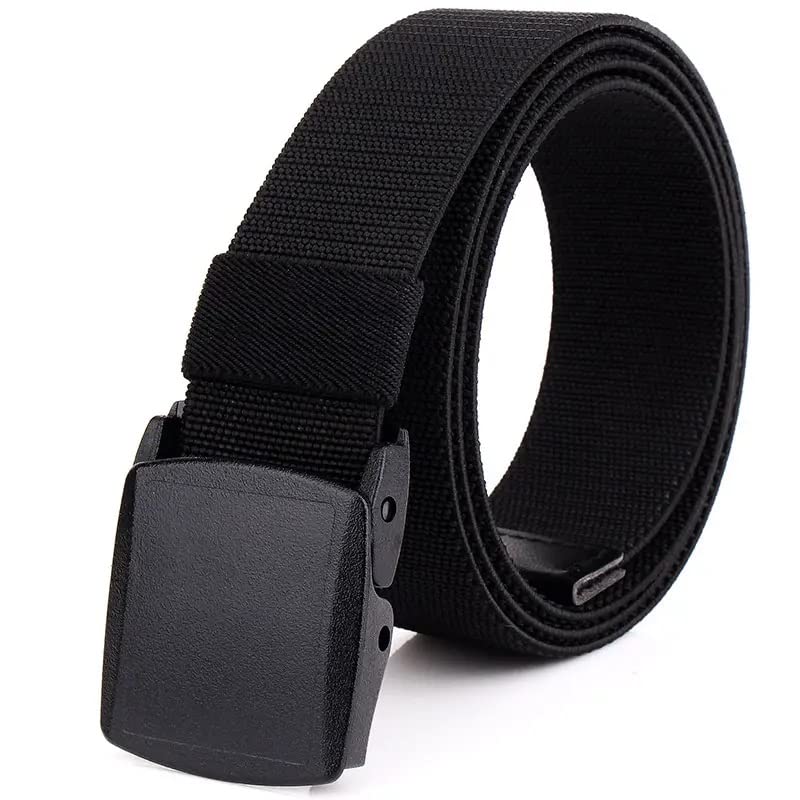 sunshopping Men's & Women's Nylon Canvas Strap With Automatic/Push Lock Plastic Flap buckle belt (BOB-46-BL)-picture-46