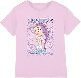 KPop Demon Hunters Unisex Kinder Kpop Demon Hunters Huntrix Rumi Poster Kids T Shirt, Pink T-Shirt (1er Pack)