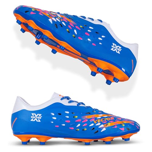 Image of Vector X Men & Boys Football Shoe /Studs|Sports & Athletic Footwear PU Upper with TPU Sole|Lightweight Comfortable & Maximum Grip Soccer Cleats |Multi Ground Shoes for Training & Practice