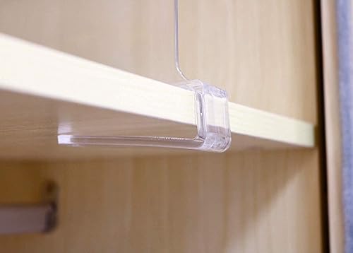 Miniatura 7 de CY craft Separadores de estantes para armarios, 8 separadores de estantes de acrílico transparente para estantes de madera y organizador de ropa,