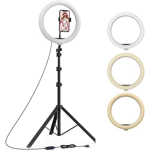 Tygot 10 Inch LED Ring Light with Tripod