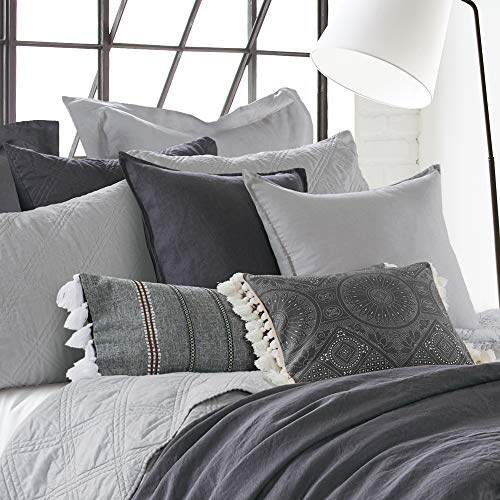 Image of Levtex Home - 100% French Flax Linen - Euro Sham - French Flax Washed Linen - Lt. Grey - Sham Size (26x26in.), No Insert